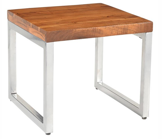 Aracia Wood and Iron Side Table