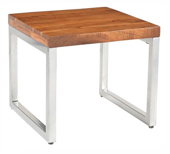 Aracia Wood and Iron Side Table