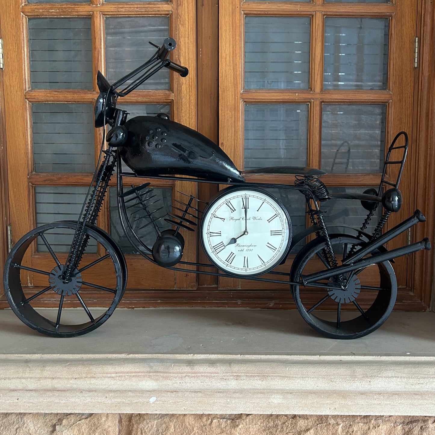Vintage Motorcycle Table Clock - Harley Davidson Inspired Design