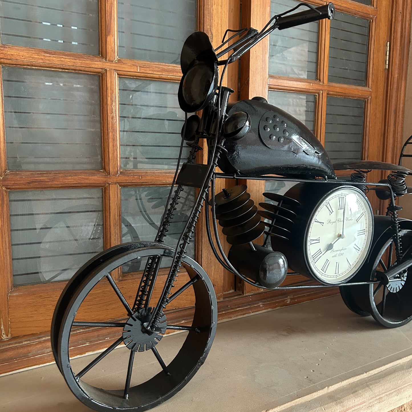 Vintage Motorcycle Table Clock - Harley Davidson Inspired Design