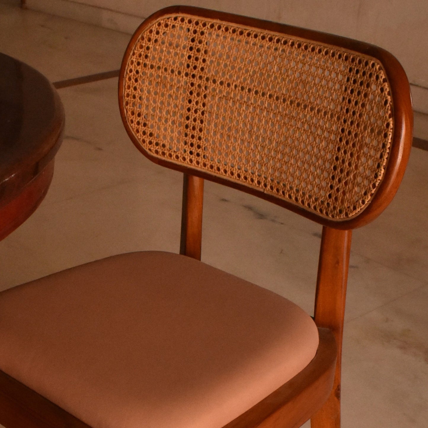 Elegant Wooden & Cane Dining Chair – Timeless Comfort & Style