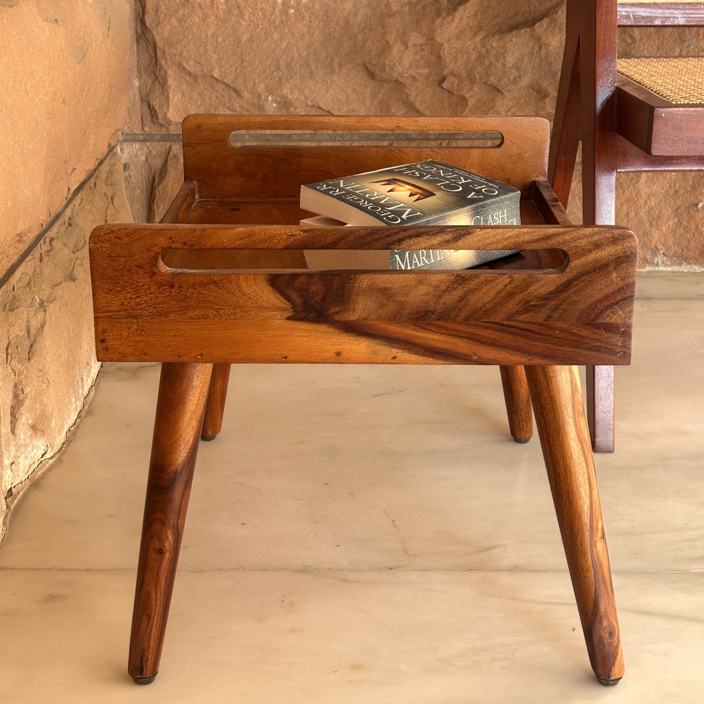 Handcrafted Wooden Bedside Table | Multipurpose Sheesham Wood Table