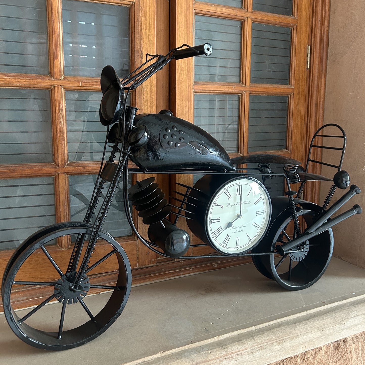 Vintage Motorcycle Table Clock - Harley Davidson Inspired Design
