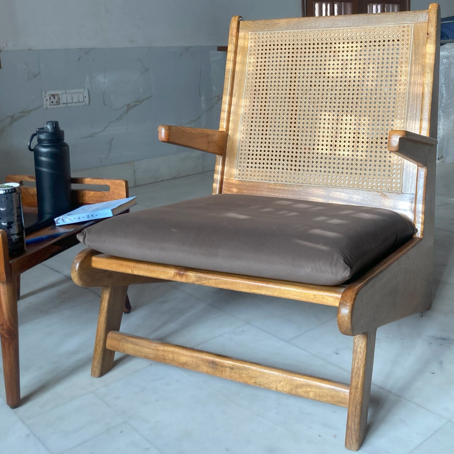 Mid-Century Modern Cane Lounge Chair