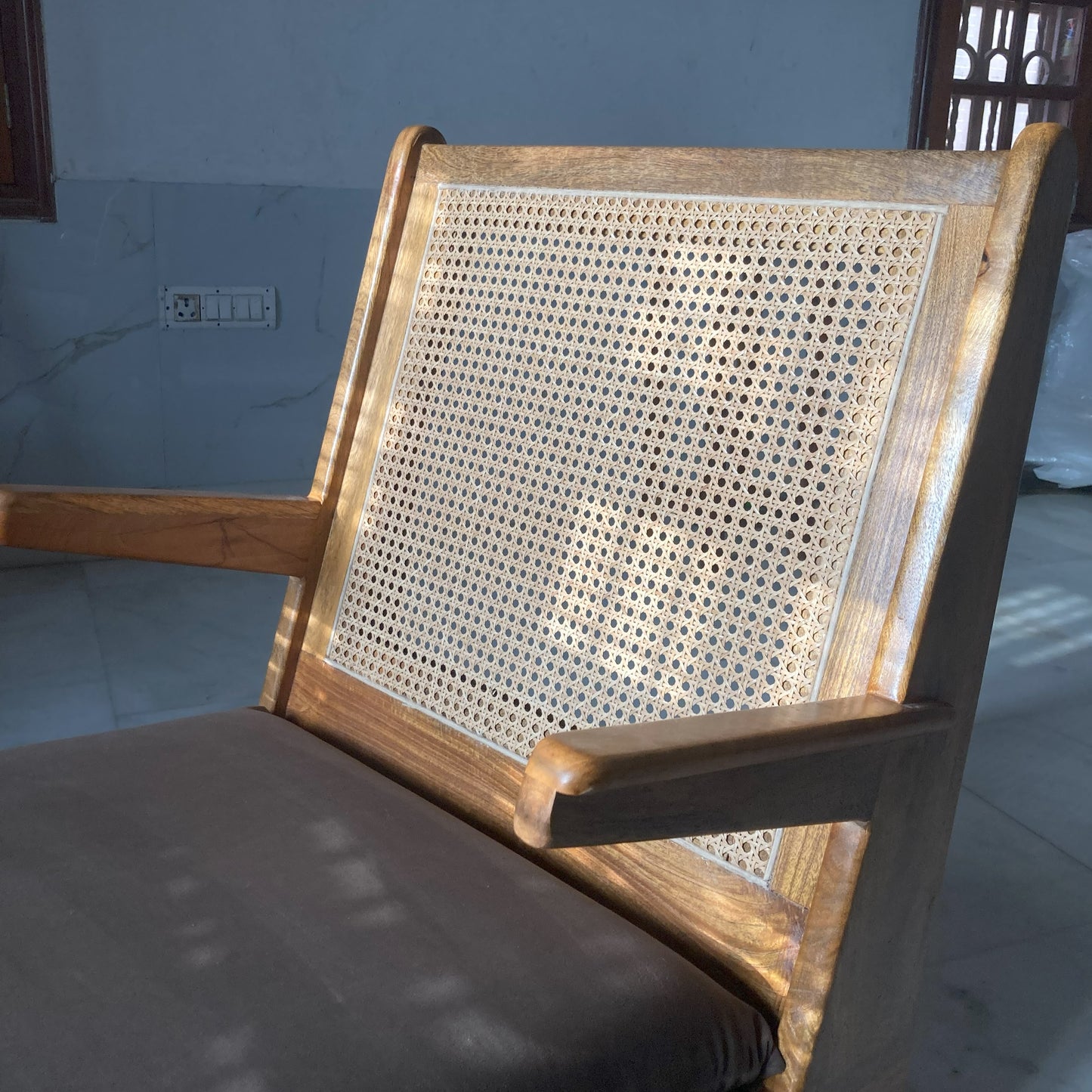 Mid-Century Modern Cane Lounge Chair